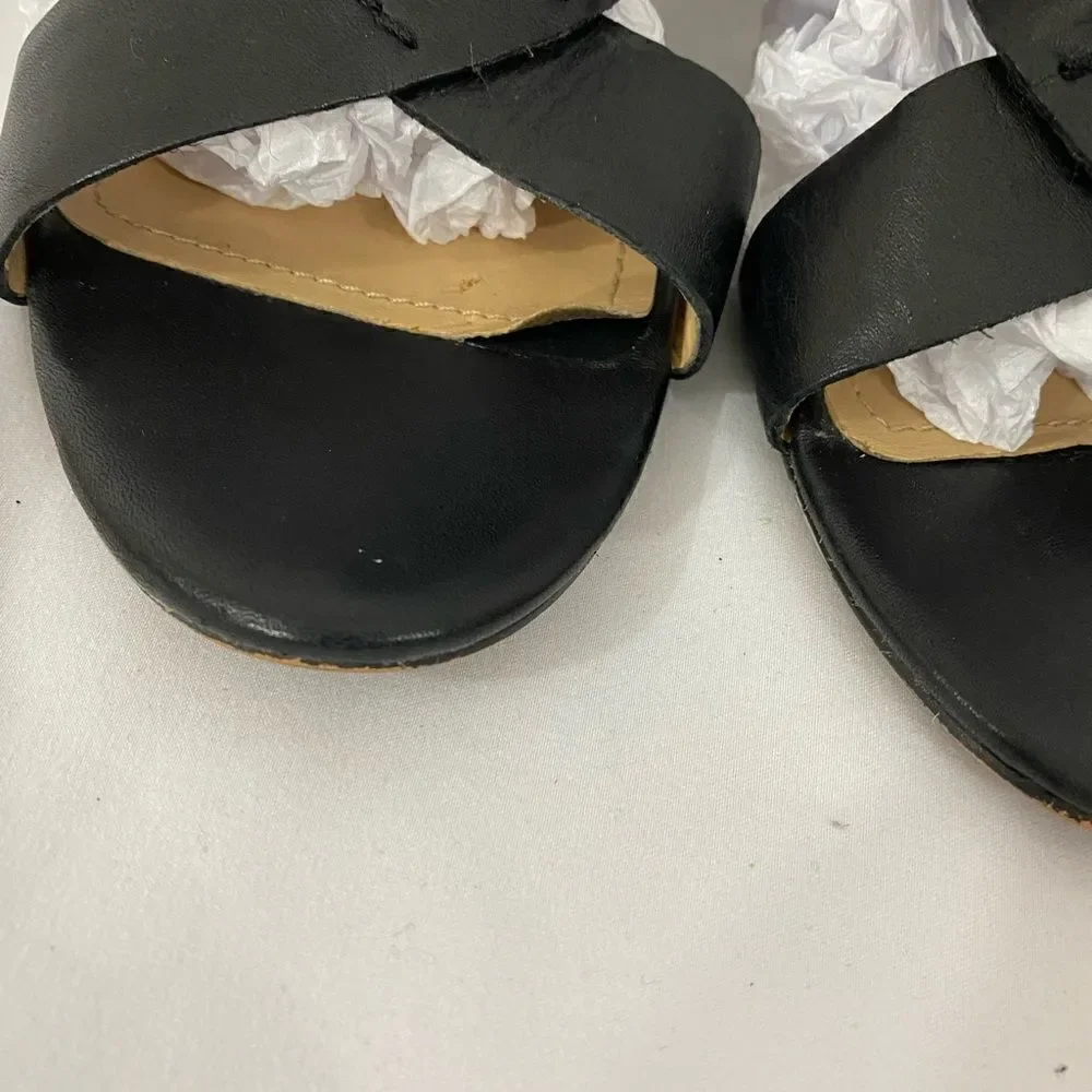 Hive & Honey Black Strappy Ankle Strap Wedge